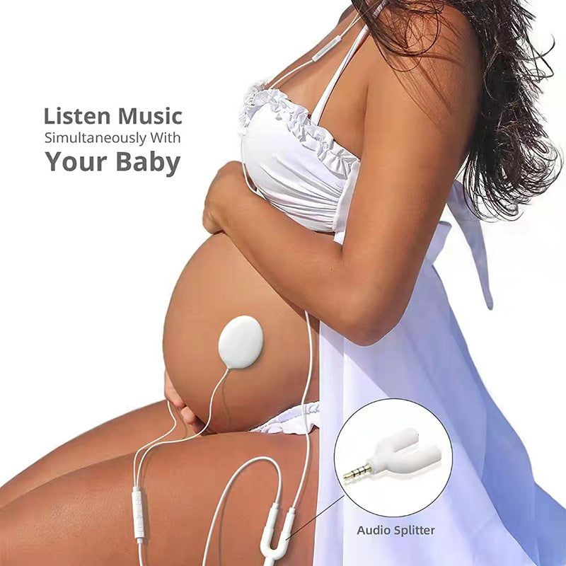 Baby Heartbeat Monitor Pregnancy Prenatal Belly Headphone Baby Heartbeat Monitor Pregnancy Prenatal Belly Speakers Music Splitter 12 Sticker Prenatal