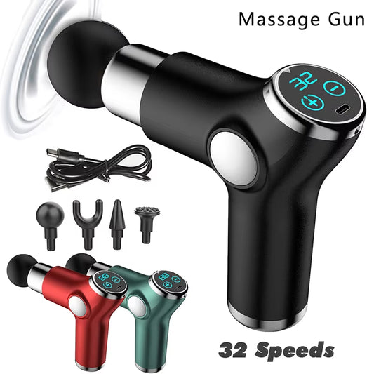 Mini Portable Massage Gun Percussion Massager For Body Neck Deep Tissue Muscle Relaxation Gout Pain Relief