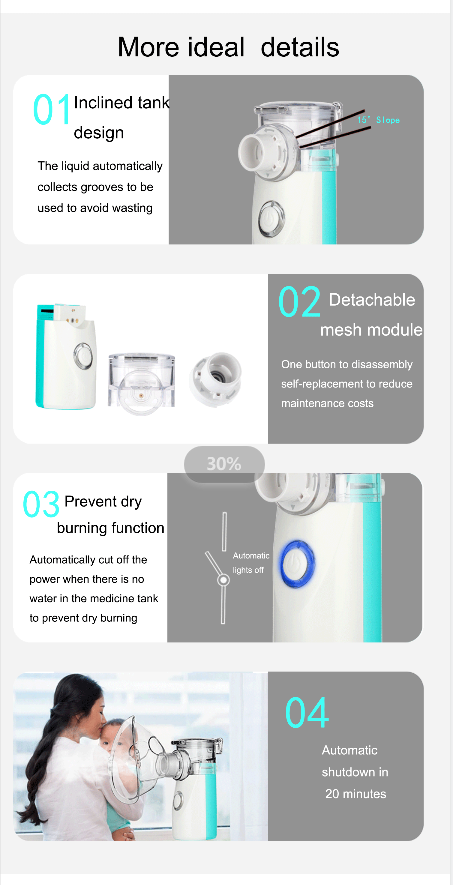 Mantenga el nebulizador de mano doméstico de inhalación de aerosol médico de niebla de agua para el hogar y los viajes 