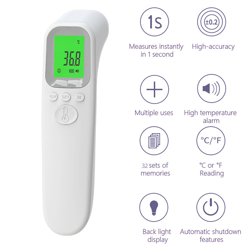 Ziqing Infrared Thermometer Digital Portable Quick Measure Contactless IR Forehead Temperature Clinical Thermometer Baby/Adult