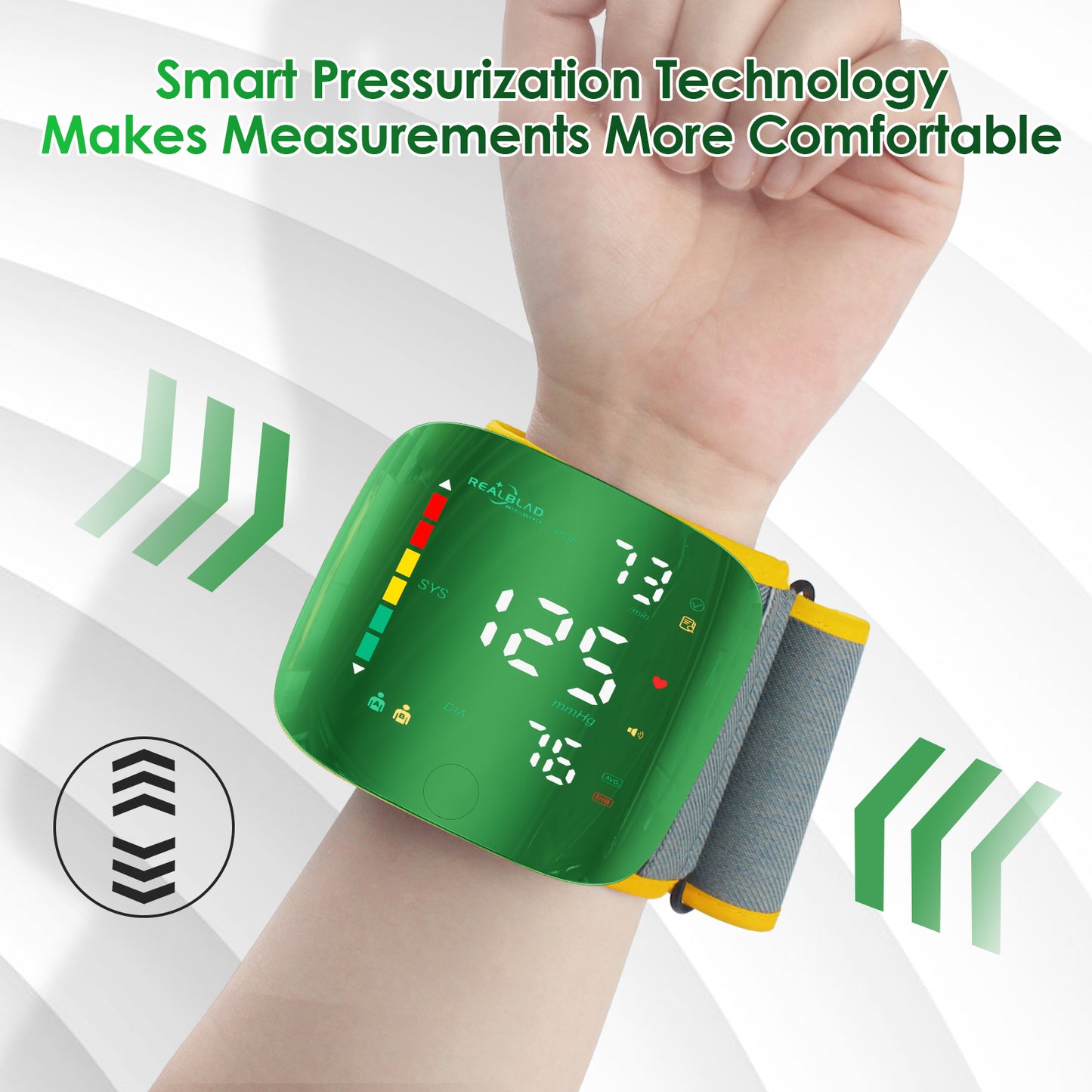 Wrist Blood Pressure Monitor For Home Clinic Use Backlight Voice Broadcast Sphygmomanometer Smart Wrist Blood Pressure Monitor