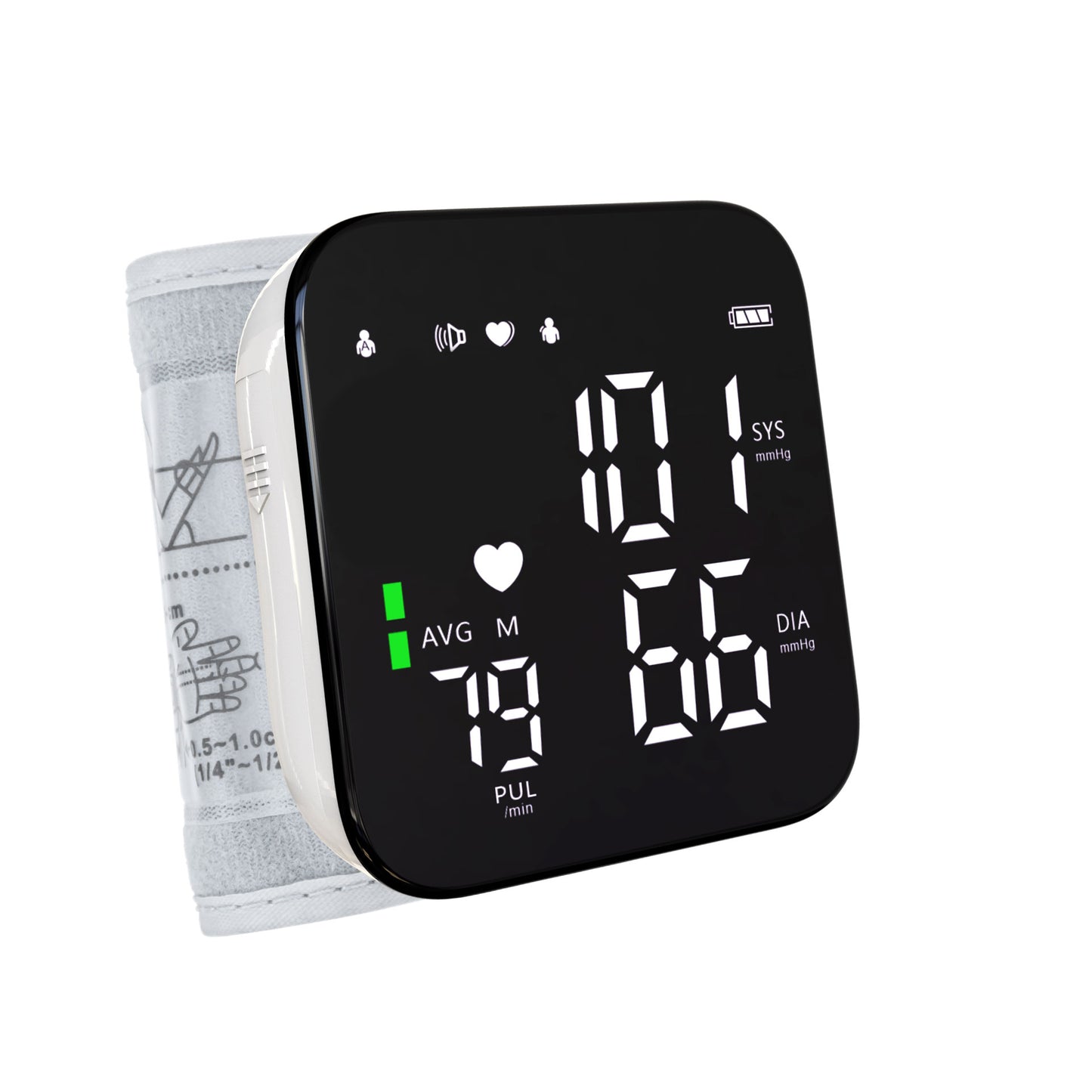 Medidor de presión arterial de muñeca digital Monitor de BP mini esfigmomanómetro 