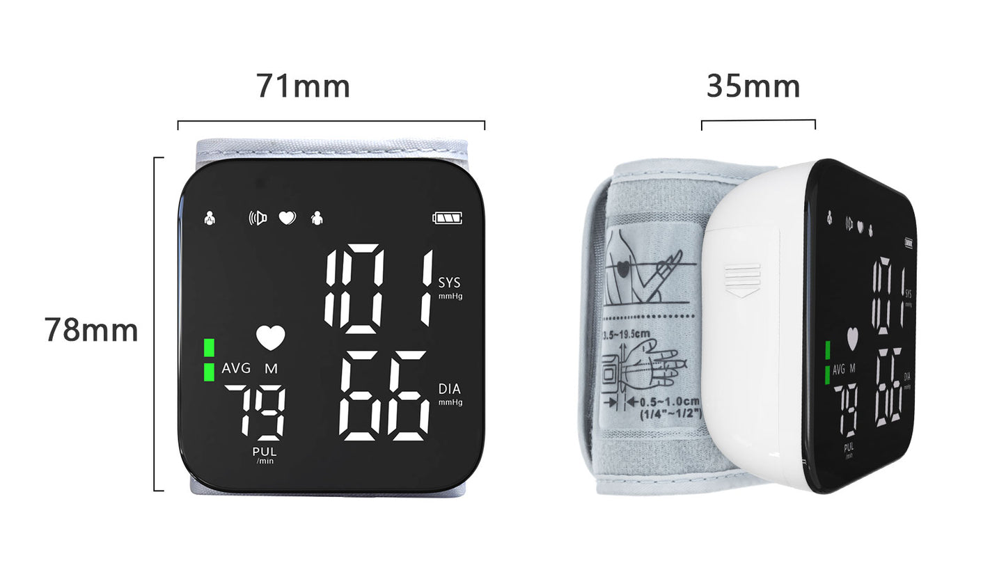 Digital Wrist blood pressure meter BP monitor mini sphygmomanometer