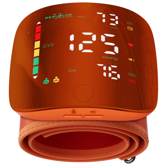 Blood Pressure Monitor Home Clinic Use Backlight Voice Broadcast Sphygmomanometer Fancy Orange Wrist Blood Pressure Monitor