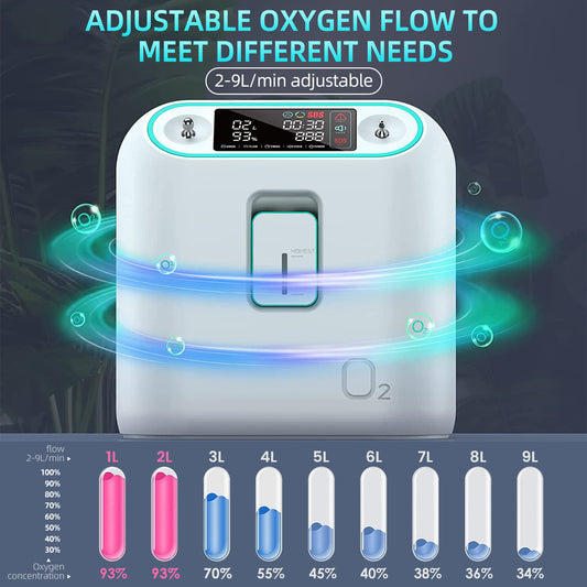 ziqing Oxygen Concentrator With Atomization Adjustable 2L-9L Low Noise Portable 93% High Concentration Oxygen Generator Oxygenerator