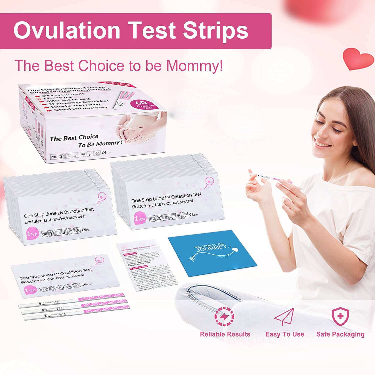 Female home test digital urine predictor fertility Test suite LH ovulation Test 100pcs/box