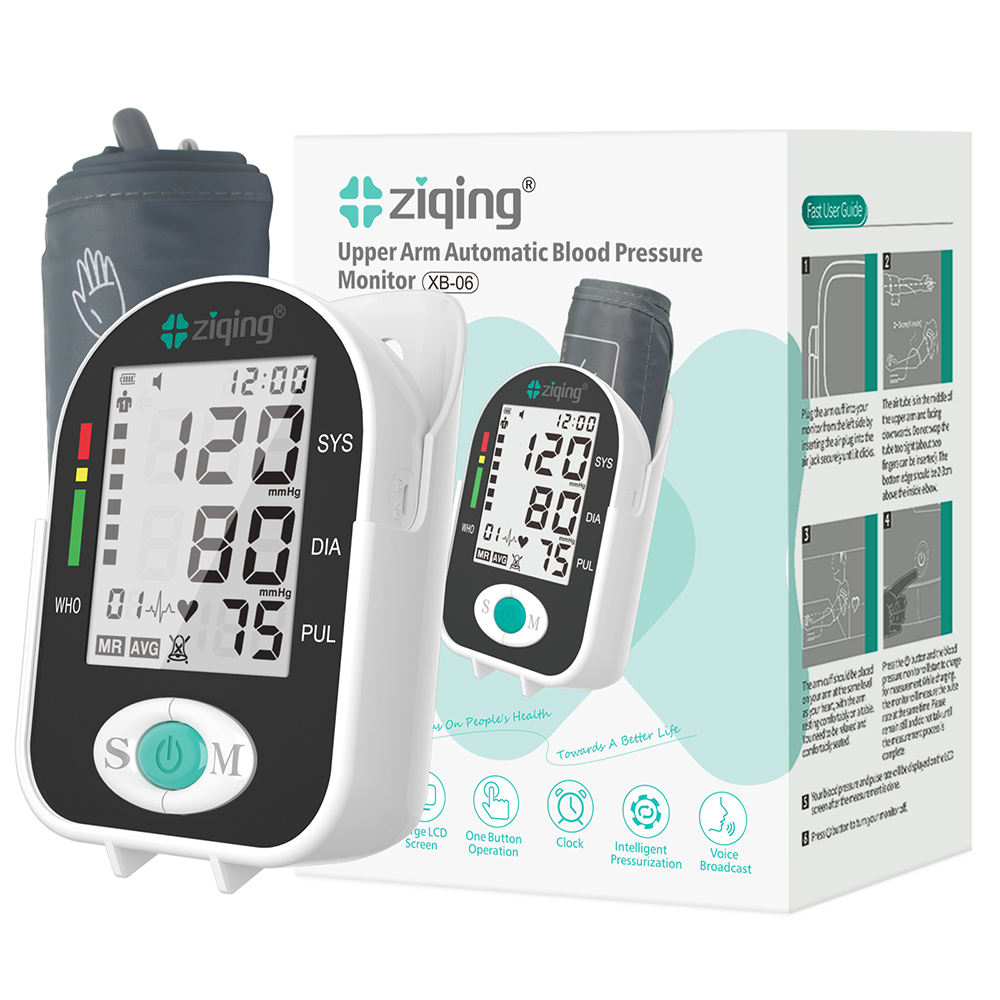Monitor de presión arterial digital para la parte superior del brazo, esfigmomanómetro, monitor de pulso y frecuencia cardíaca para el hogar 