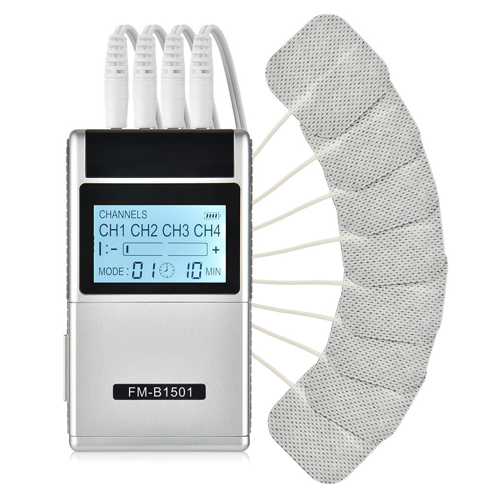 Almohadillas de electrodos de 15 modos, estimulador muscular para alivio del cuello y espalda, máquina de Terapia digital, masaje con acupuntura, unidad EMS TENS 