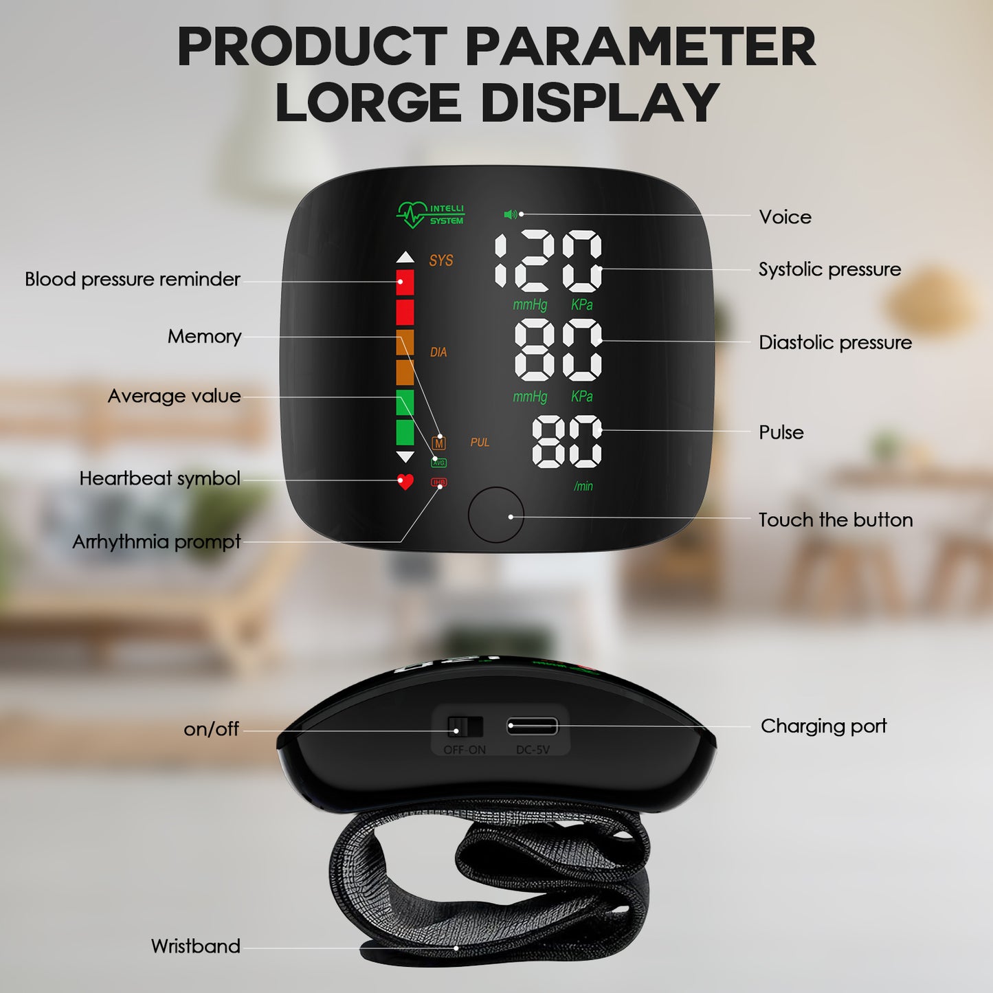 Compact and Reliable Wrist Blood Pressure Monitor WEB306