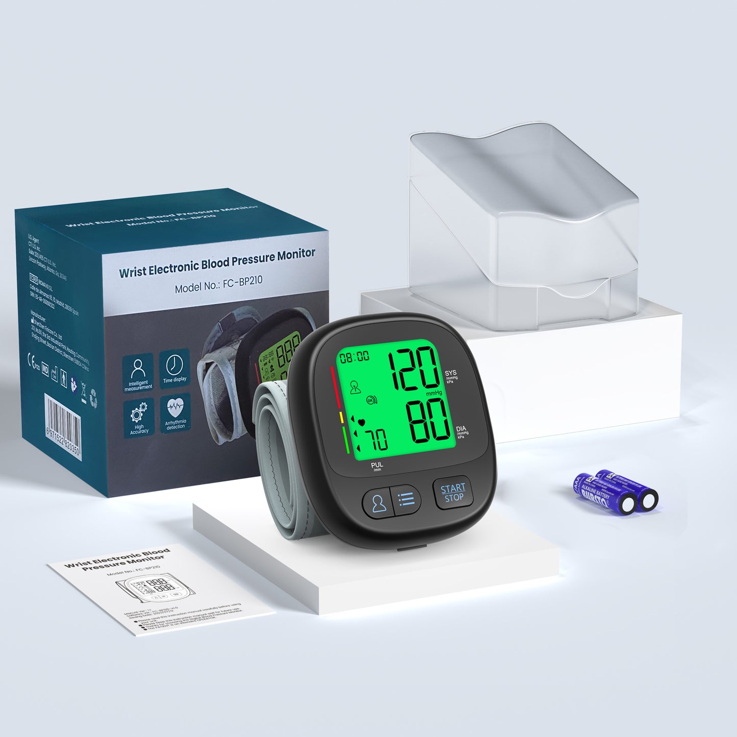 Digital Wrist Blood Pressure Monitor with LCD Display FC-BP210