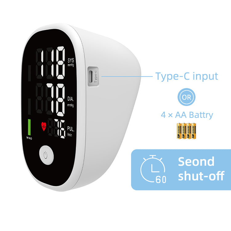 Monitor de presión arterial, esfigmomanómetro portátil, Monitor de frecuencia de pulso, tonómetro Digital 