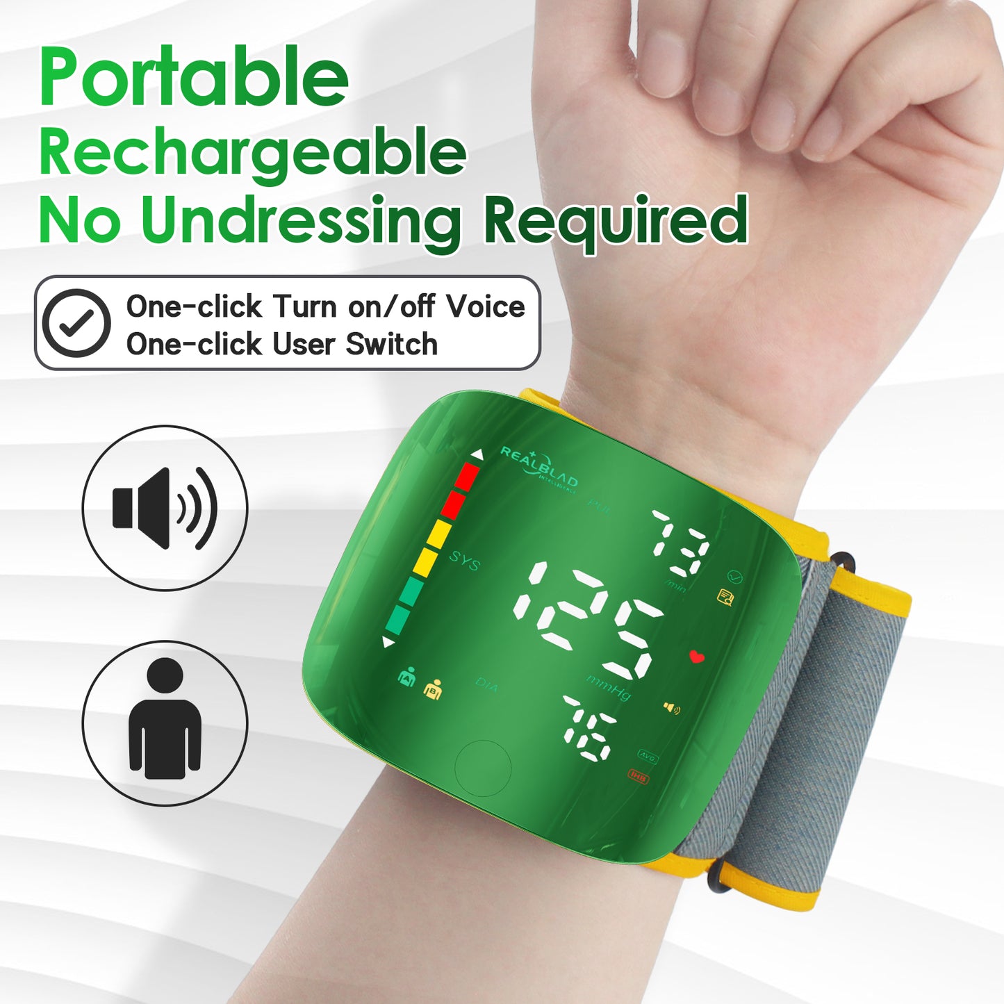 Wrist Blood Pressure Monitor For Home Clinic Use Backlight Voice Broadcast Sphygmomanometer Smart Wrist Blood Pressure Monitor