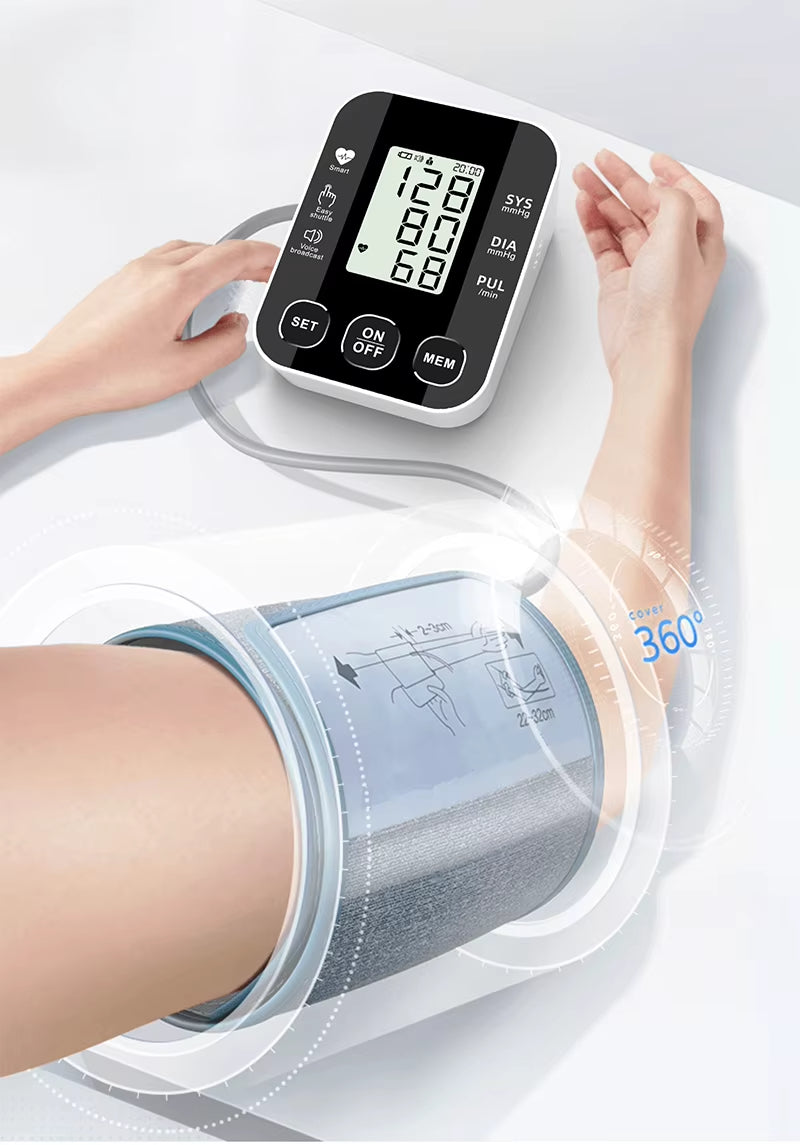 Upper Arm Blood Pressure Monitor – Automatic, Digital, Accurate Reading, LCD Display, Blood Pressure Meter