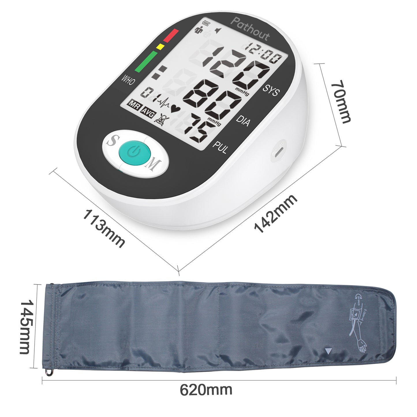 Pathout blood pressure monitor bp monitor sphygmomanometer