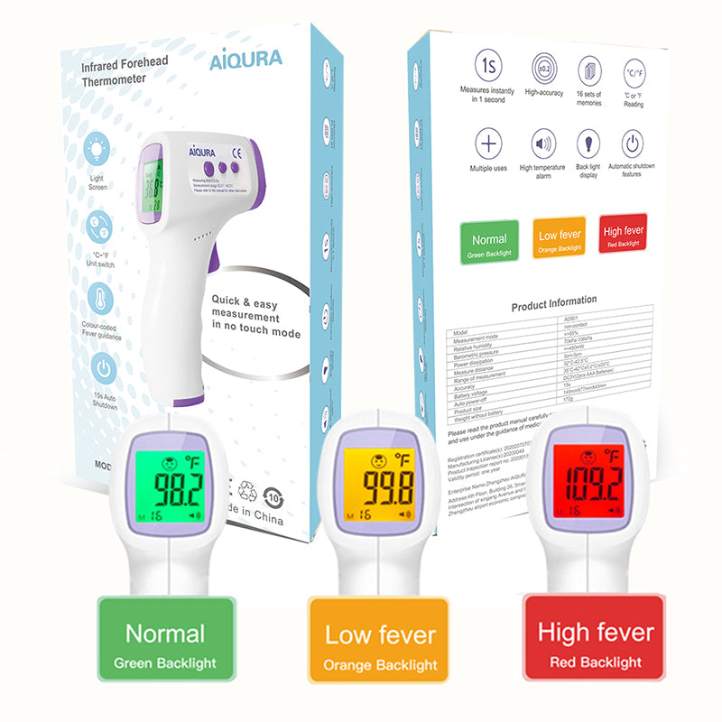 Ziqing Contactless Digital Infrared Thermometer Quick Measure IR Forehead Temperature Clinical Thermometer Baby/Adult